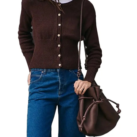 Free People Head Over Heels Leather Tote Bag in Abalone Shell NWT - Picture 10 of 11